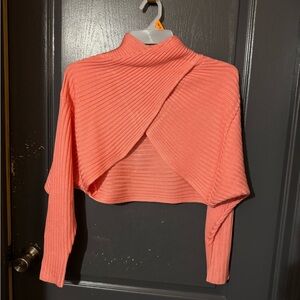 525 America Coral Wrap Sweater